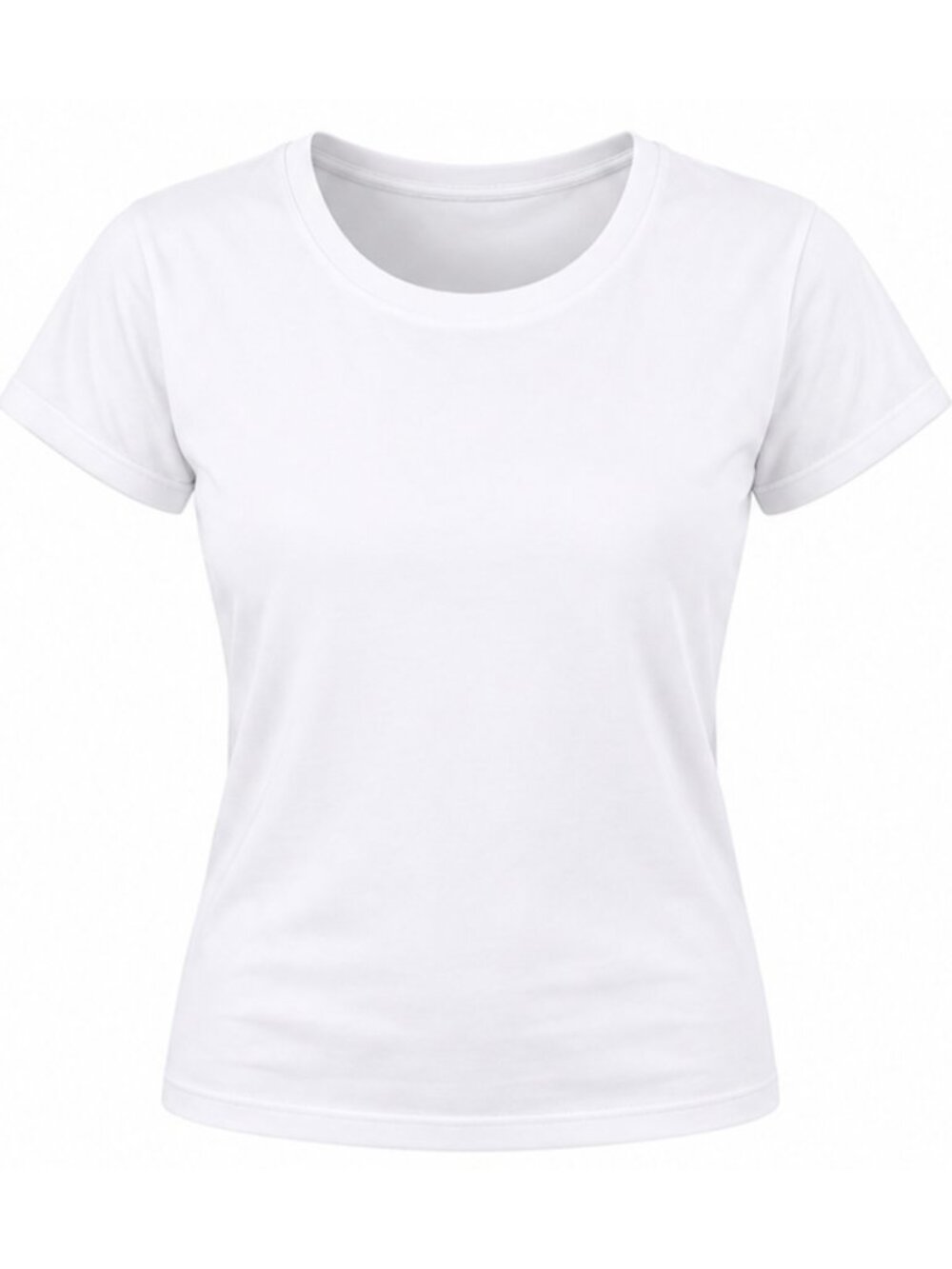 Women's White Basic Crew Neck T-Shirt Solid Casual Short Sleeve Tee S-XL